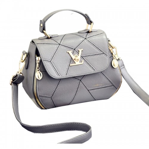 Women Fashion V Small Square Shape Handbag - Grey image