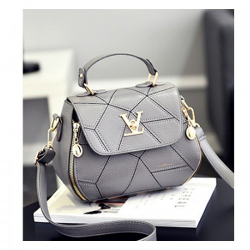 Women Fashion V Small Square Shape Handbag - Grey image
