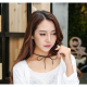 Elegant Tie Bow Women Fashion Pearl Wild Black Color Necklace image
