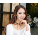 Elegant Tie Bow Women Fashion Pearl Wild Black Color Necklace image
