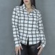 Women Fashion Lattice Simple Long-Sleeved Shirt - White image