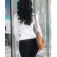Women Summer Cotton Long Sleeves Casual Shirt - White image
