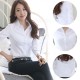 Women Summer Cotton Long Sleeves Casual Shirt - White image