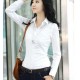 Women Summer Cotton Long Sleeves Casual Shirt - White image