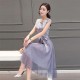 Women Summer Elegant Short Sleeved Chiffon Party Dress