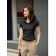 Women Fashion Short Sleeves Summer Cotton Shirt - Black image