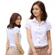 Women Fashion Short Sleeves Summer Cotton Shirt - White image