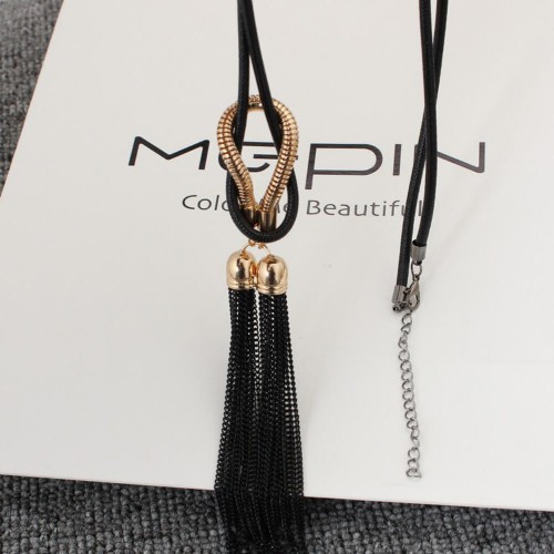 New Arrival Female Pendant Tassel Necklace-Black image