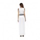 New European Elegant Style Deep V-Neck Long Maxi Dress - White image