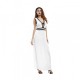 New European Elegant Style Deep V-Neck Long Maxi Dress - White image