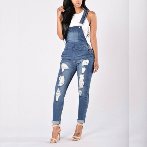 Latest Version Overalls Denim Dress - Blue image