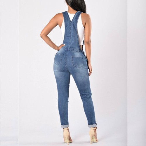 Latest Version Overalls Denim Dress - Blue image