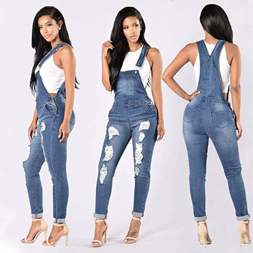 Latest Version Overalls Denim Dress - Blue image