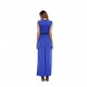 New European Elegant Style Deep V-Neck Long Maxi Dress - Blue image