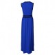New European Elegant Style Deep V-Neck Long Maxi Dress - Blue image