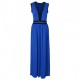 New European Elegant Style Deep V-Neck Long Maxi Dress - Blue image