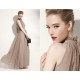 Bohemian Hanging Neck Sleeveless Cotton Long Dress - Grey image