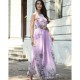 Summer Chiffon Hanging Neck Floral Print Casual Dress - Purple image
