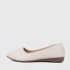 Professional Ladies Soft Leather Shallow Mouth Flat Shoes - Brown image
