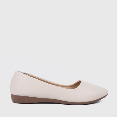 Professional Ladies Soft Leather Shallow Mouth Flat Shoes - Brown image