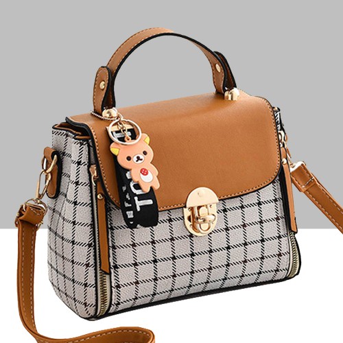 Small Square New Fashion Cross Border Women Shoulder Handbag - Brown image