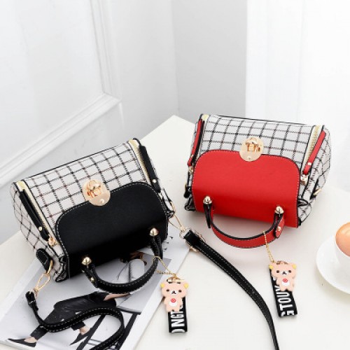 Small Square New Fashion Cross Border Women Shoulder Handbag - Red image