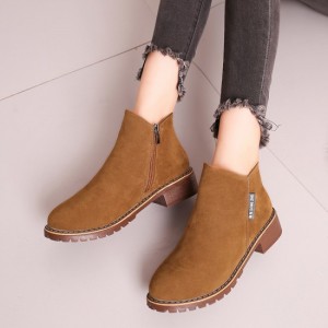 Women Chukka Style Leather Casual Boots - Brown