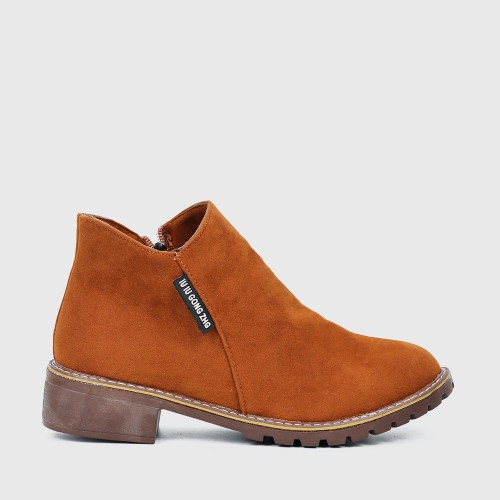 Women Chukka Style Leather Casual Boots - Brown image