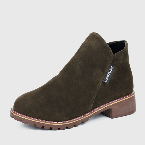 Women Chukka Style Leather Casual Boots - Green image