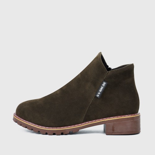 Women Chukka Style Leather Casual Boots - Green image