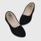 Frosted Shallow Mouth Suede Flat Shoes - Black image