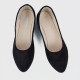 Frosted Shallow Mouth Suede Flat Shoes - Black image
