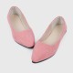 Frosted Shallow Mouth Suede Flat Shoes - Pink image