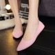 Frosted Shallow Mouth Suede Flat Shoes - Pink image