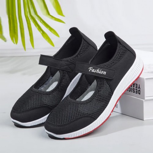 Non Slip Breathable Walking Sports Shoes - Black image