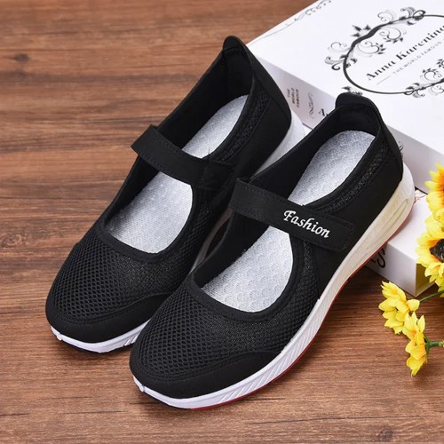 Non Slip Breathable Walking Sports Shoes - Black image