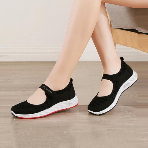 Non Slip Breathable Walking Sports Shoes - Black image