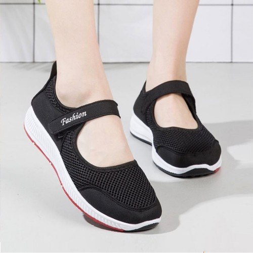 Non Slip Breathable Walking Sports Shoes - Black image