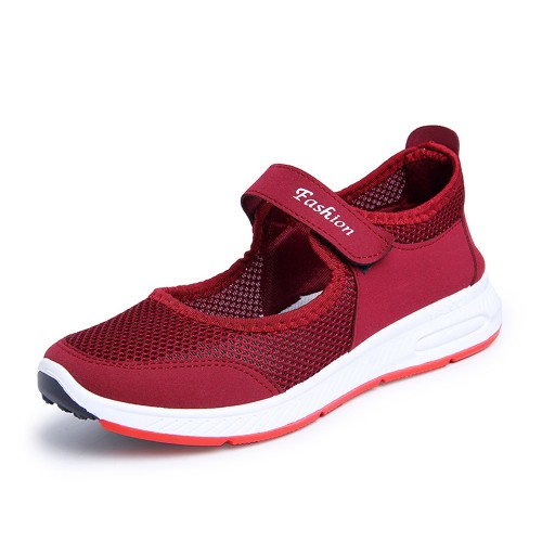 Non Slip Breathable Walking Sports Shoes - Red image