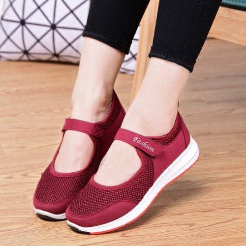 Non Slip Breathable Walking Sports Shoes - Red image