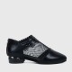 Hollow Bottom Lace with Net Breathable Flat Shoes - Black image
