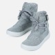 Flat Bottom Canvas Breathable Casual Sneaker Boots - Grey image