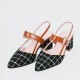 Women's Chunky Block Heels Pointed Toe Buckle Shoes - Black image
