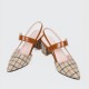 Women's Chunky Block Heels Pointed Toe Buckle Shoes - Brown image