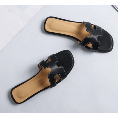 Casual Flip Flop H-Type Fashion Wear Women Slipper - Black image
