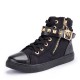 Canvas Fashion Casual Zipper Women Sneaker - Black image