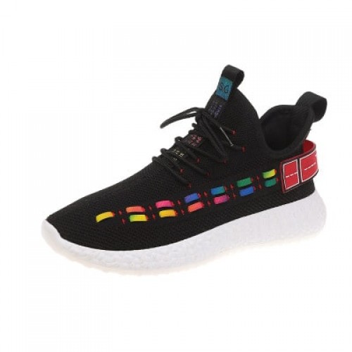 Double Stripes Color contrast Running Sneakers - Black image