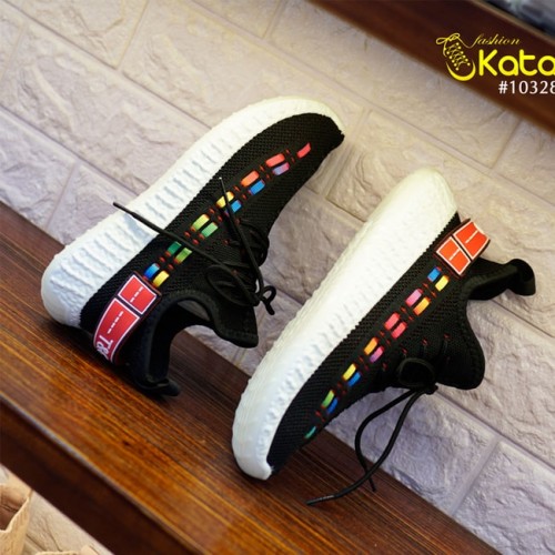 Double Stripes Color contrast Running Sneakers - Black image