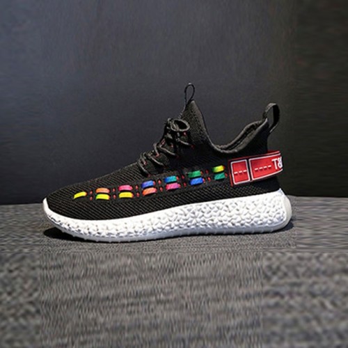 Double Stripes Color contrast Running Sneakers - Black image