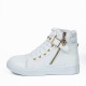 Canvas Fashion Casual Zipper Women Sneaker - White image